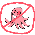 A happy pink octopus, with a 