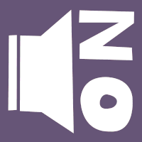 A speaker symbol with the word "NO" written sideways next to it.
